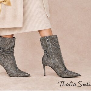 Thalia Sodi Rhinestone Raquell Mid-Shaft Boots 8.5